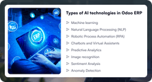 Types of AI technologies in Odoo ERP