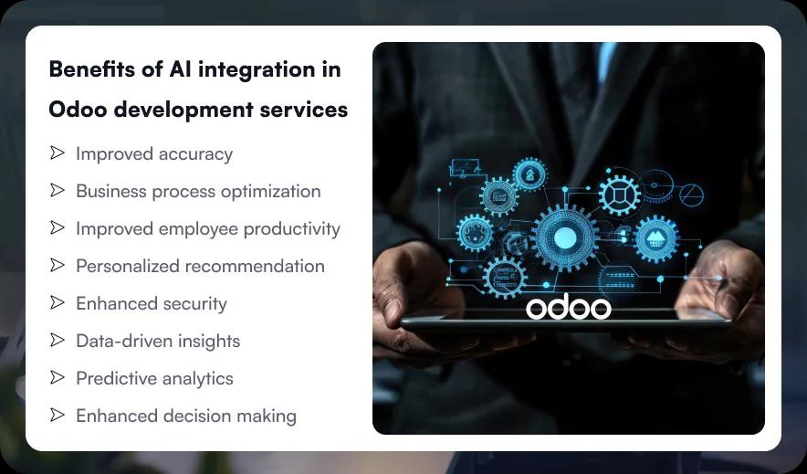 Benefits of AI integration in Odoo development services